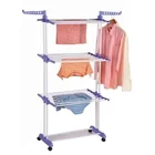 Rack Laundry Airer With Wheels And Extra Hanging Hooks Multipurpose Vertical 3 Tier Clothes Drying Rack