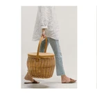 Picnic Cooler Picnic Basket KINGWILLOW Wicker Woven Bulk Picnic Cooler Baskets With Wooden Lid And Movable Handle