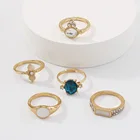 Alloy Rings Ring Alloyalloyalloy 5Pcs Alloy Rings Painting Diamond Ring Set Simple Retro Ring For Women