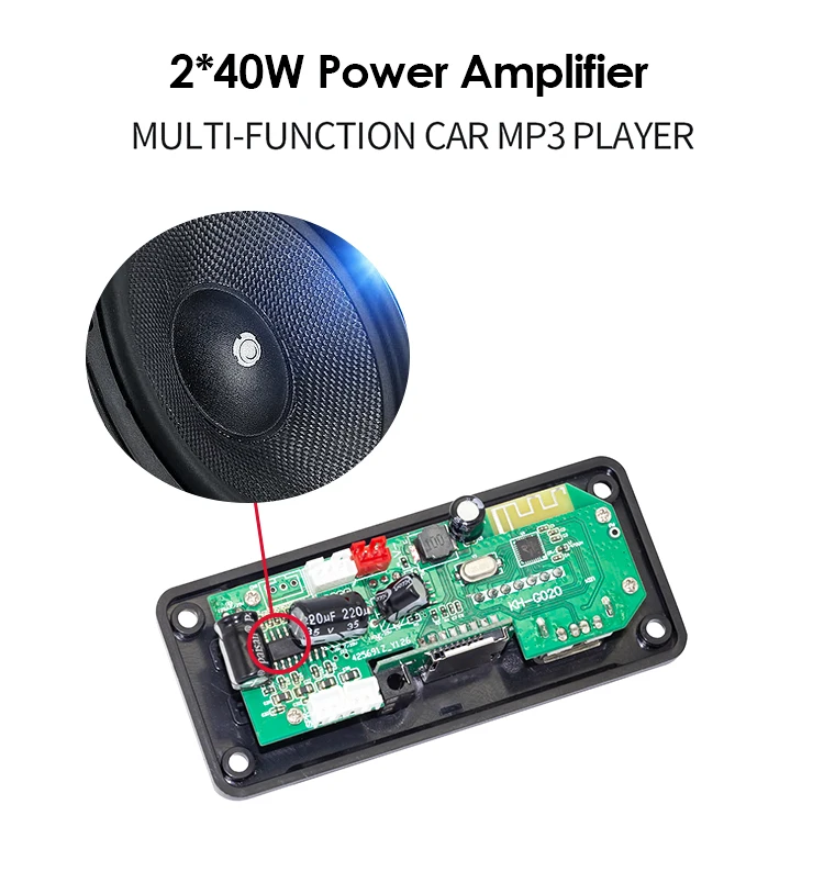 80w Amplifier Bass Decoder Board 2*40w Amplifier Stereo Mp3 Decoding