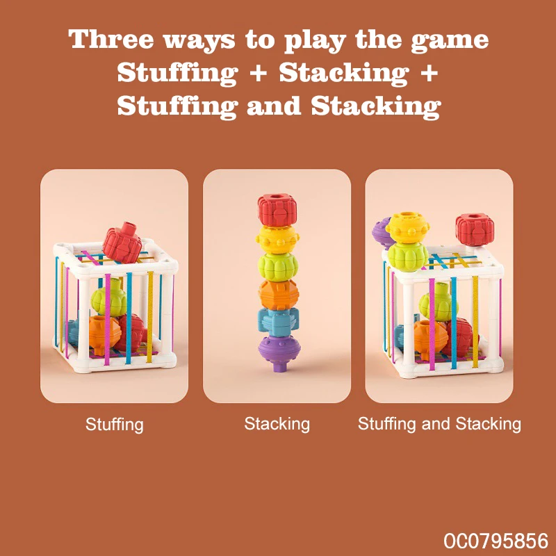 Soft stacking blocks for baby montessori sensory toys from 12 to 18 months