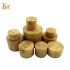 Cream Biodegradable Packaging Empty Glass Wooden Bamboo Cream Jar With Bamboo Lid
