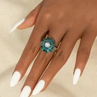 Rings Ring Fashion Candy Color Transparent Acrylic Resin Rings Flower Shape Finger Ring