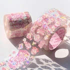 Sticker Custom Kawaii Transparent Vinyl Holographic Glitter Roll Sticker Cute Decorative Stationary Sticker Printing