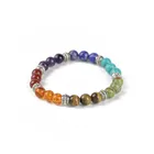 Beads Mens Bracelet Beaded Wholesale Lava Colorful Bracelet 7 Chakra Beads Bracelet For Women And Men
