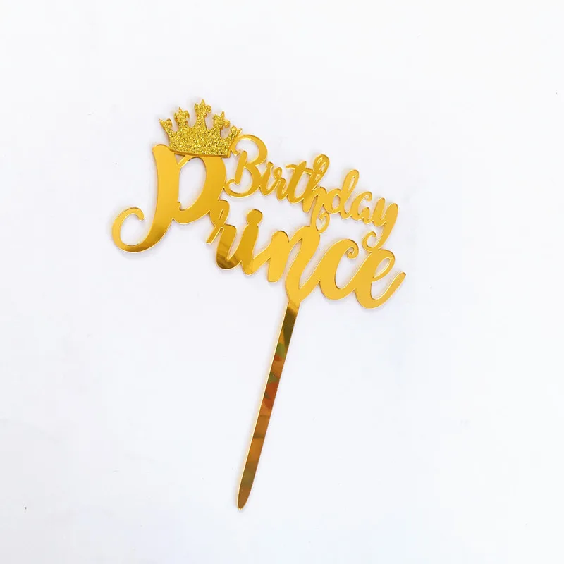 Crown Birthday King Queen Princess Prince Birthday Acrylic Cake Topper ...