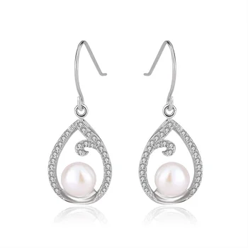 Wholesale custom logo oem high quality 925 sterling silver jewelry accessories pearl stud earings