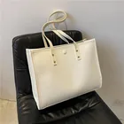 Tote Bag Leather Women's Top-selling Pure Color Ladies Plain Tote Bag PU Leather Women's Tote Bag