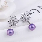 Artificial Zircon Crystal Snowflake Flower 925 Sterling Silver Ladies Jeweries And Earring
