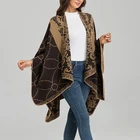 Cape Custom Logo Thick Travel Blanket Warm Winter Retro Floral Cashmere Shawl Poncho Cape