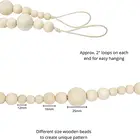 Bead Round Beads Wood Bead Garland Natural Unfinished Round Solid Wood Boho Beads Wall Hanging Decor