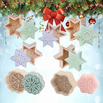 Christmas Snowflake Shaped Silicone Mold for Chocolate Candy Wax Melts Soap Candle Mold Home Decoration Christmas DIY Craft