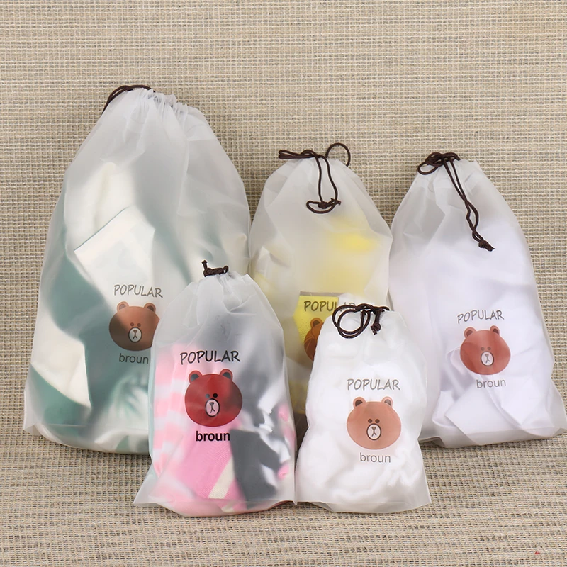 reusable waterproof large colorful drawstring bag colthes gift packaging