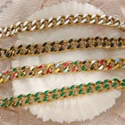 Enamel Cuban Chain Bracelet Cuban Link Bracelet Women Cuban Link Bracelet Gold Plated