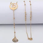 Ball Necklace Free Stainless Steel 3mm Ball Bead Necklace Cross Long Gold Rosary Pendant Necklace