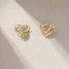 Gold Earrings Hyacinth Wrinkle Gold Heart Stud Earrings Light Luxury Baroque Pearl Stud Earrings