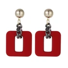 2021 Wholesale Vintage Women Bohemian Jewelry Square Geometric Personality Drop Earrings