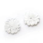 Bead Beads Wholesale Flower Shape Custom Seashell Snow Mother Of Pearl 15mm White Lip Carved Shell Bead Loose
