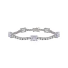 Hop Jewelry Lilliana 925 Sterling Silver Brass Emerald Cut Classic Tennis Bracelet AAA CZ Hip Hop Jewelry 2022