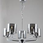 Glass Pendant Glass Chandelier Italy Style 5 Heads Smoky Glass Chrome Finishing Pendant Chandeliers For Home