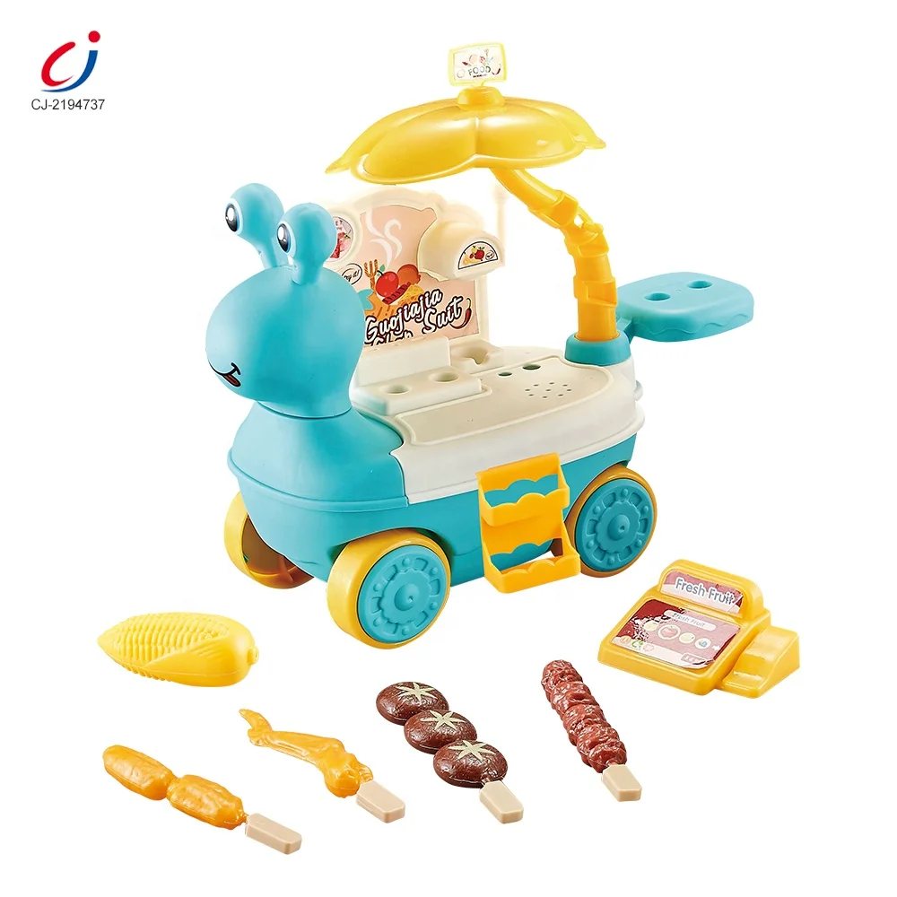 DIY mini cart tableware cooking kitchen barbecue trolley bbq pretend play set toys small elegant edge low price kitchen play toy