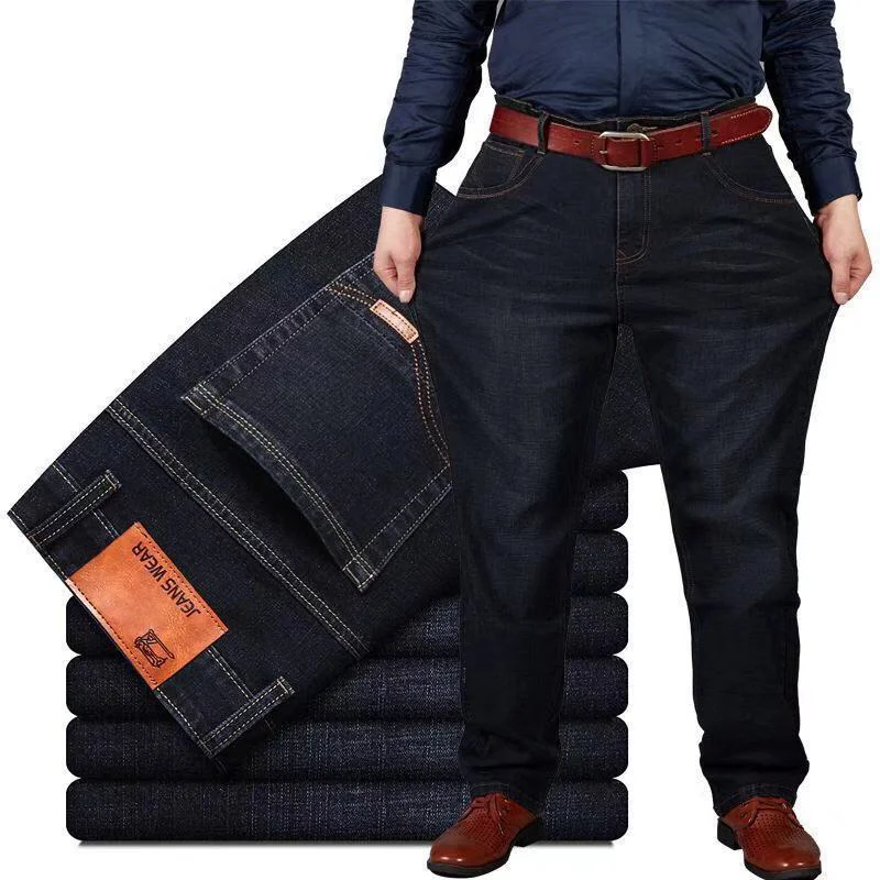 Pantalones Vaqueros De Talla Grande Para Hombre,Vaqueros Holgados,Elásticos, De Cintura Alta,De Pierna Ancha - Buy Pantalones De Pierna Ancha De Talle  Alto,Grasa Para Pantalones Y Vaqueros,Confort Plus Pantalones Product on  Alibaba.com