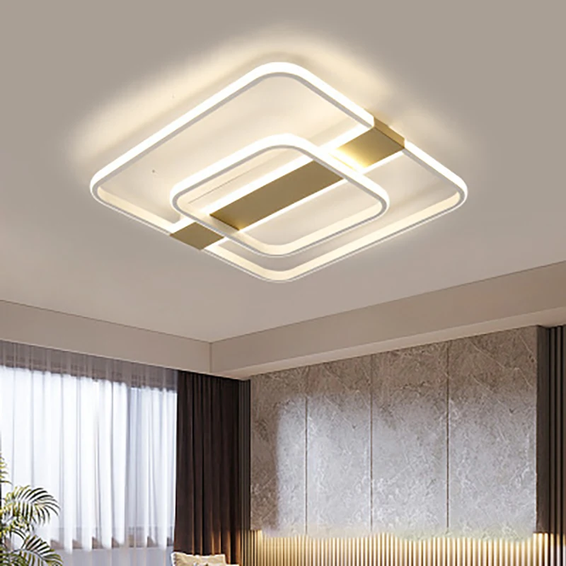 Square Simply Modern Nordic Light Color Changeable Acrylic Flush Mount  LED Ceiling Light