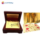 Gold Plated Card Poker Cards Playing Card GOLD PLATED PLAYING CARD With Wooden Box For Dubai Table Poker