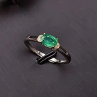 Engagement Ring Made In China Superior Quality Engagement Green Emerald Gemstone Ring