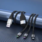 Cable New Arrival 2021 FAVEO 5A Usb Cable 3 In 1 Fast Charging Nylon Cable For Multi Devices