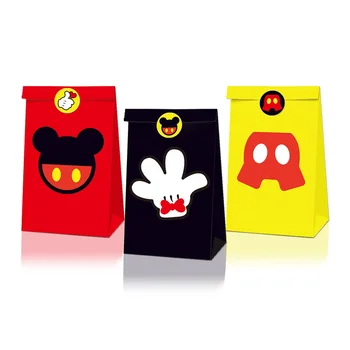 LB021 Party Decoration Set Mickey Mouse Gift Paper Bag Party Supplies 12 PCS Stickers Item Customized OEM Paper Material