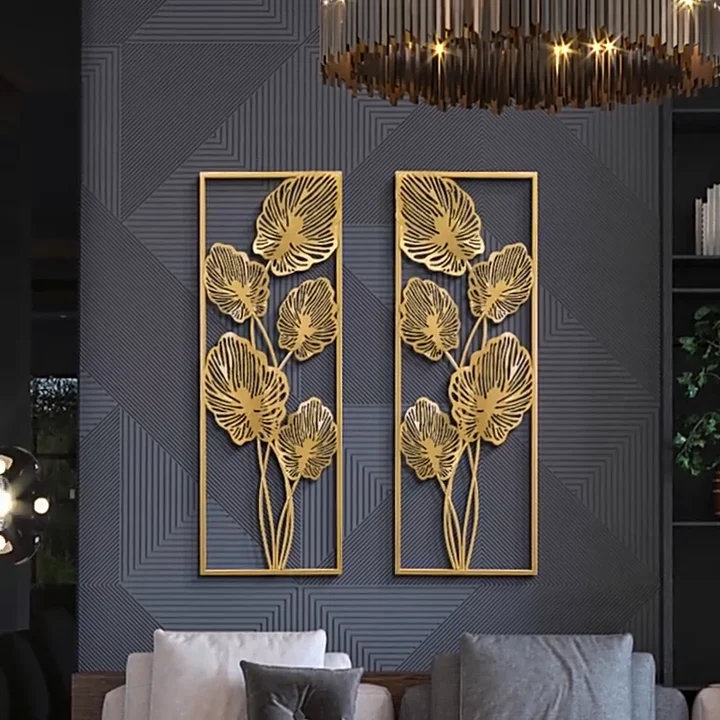 Luxury Large Wall Metal Leaf Decor For Home Modern Piece Wall Metal