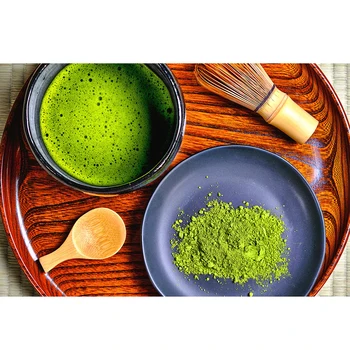 Instant green tea matcha powder with diet and skin beautifying effect