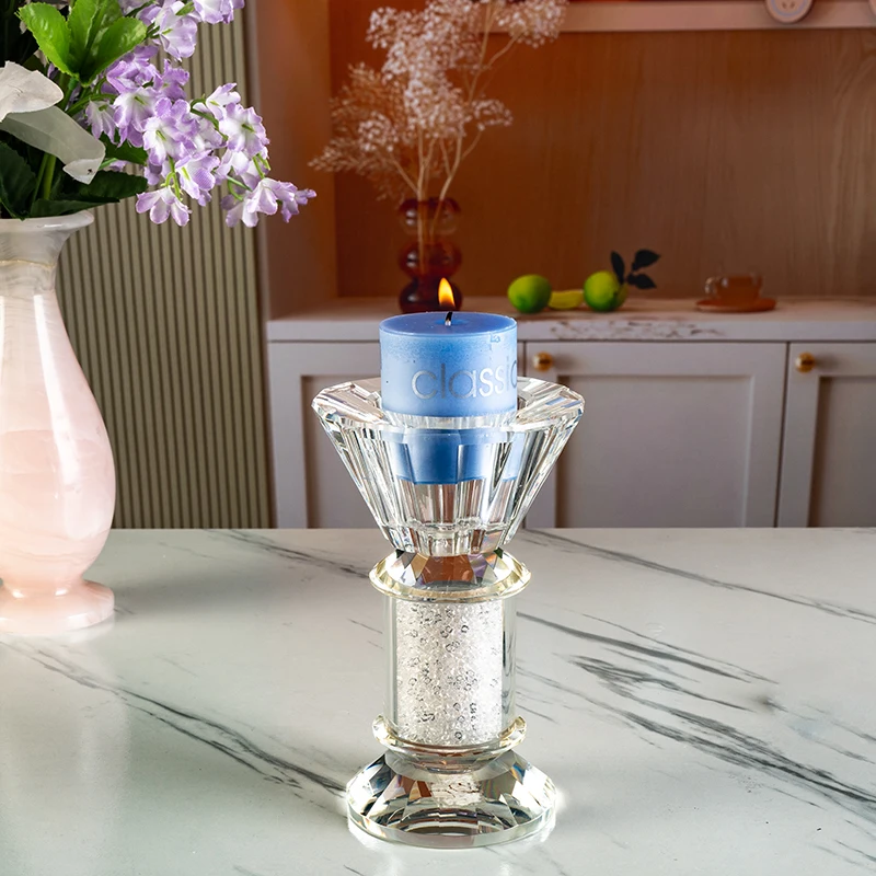 product small bridge large mouth glass candle holder elegant and atmospheric furniture decoration wedding candle holder-6