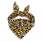 Scarf Black Scarf Fashion Leopard Design Printed Cotton Scarf Custom Black Yellow Color Women Square Scarves 2021
