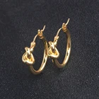 Hoop New Products Gold Plated Color French Women Earrings Ready To Ship Elegant Style Knot Hoop Earrings