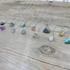 Gemstone Necklace Aquamarine Gemstone Healing Crystal Quartz Dainty Natural Gemstone Birthstone Necklace