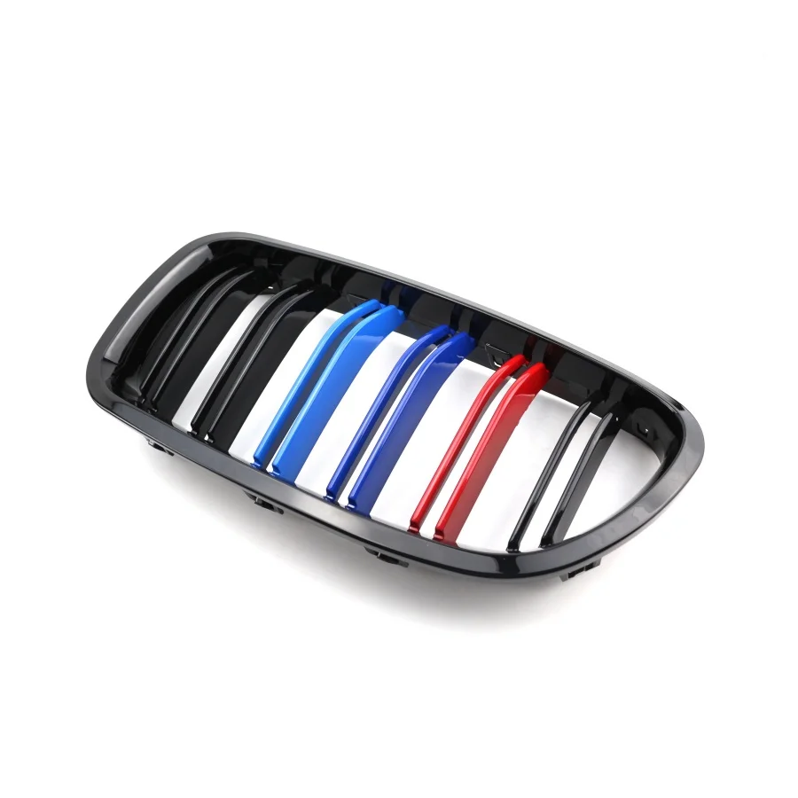 product tiypeor car led lighting front grille 2 slat front grille carbon look glossy black mesh grille for bmw 5 series f10 2010 2017-11