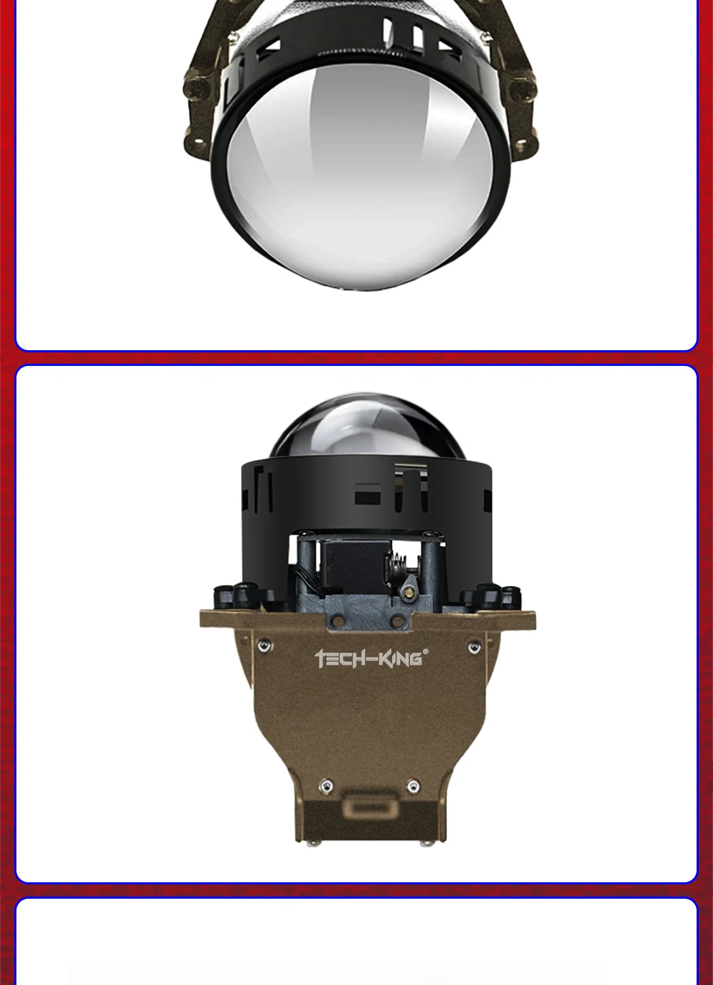 Car headlamp system bi led projector lens 3-inch double beam projection lens 126W double lamp cup LED projection lens headlights