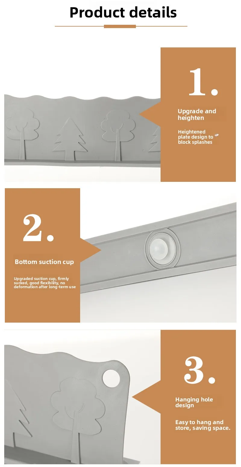 Modern Anti-Splash Silicone Guard for Kitchen Sink Countertop Water Barrier Wash Basin Edge Splash Guard for Vegetables Tools supplier