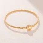 Silver Bracelet Silver 925 Sterling Silver Rose Gold Wire Women DIY Jewelry Fit Pandora Charm Bracelet