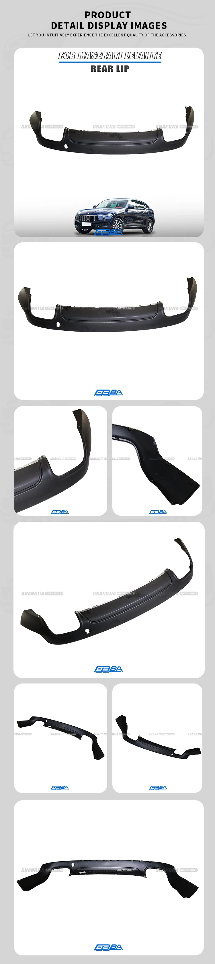 2025 Hot Sale PP Plastic Car Rear Bumper Lip For Maserati Levante 2017-2022 OE 670148153 670074903 supplier