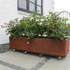 Garden Corten Steel Garden Planters Outdoor Metal Rectangular Long Box Planter