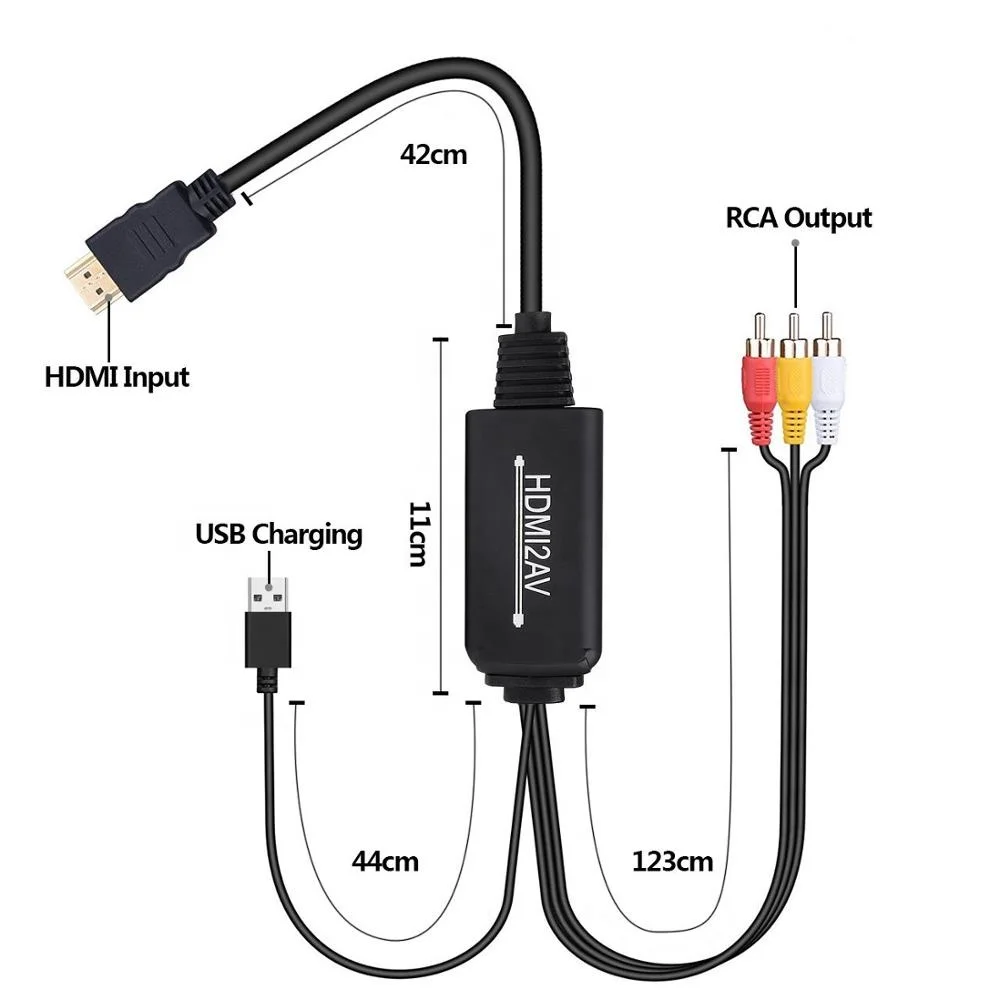 Intens B olie Soeverein Ozv6 1080p Hdmi To Av 3rca Cvbs Rca Converter Cable Video Audio Adapter  Supports Ntsc For Pc,Laptop,Hdtv,Dvd,Vhc Vcr - Buy Hdmi To Rca,Hdmi To Av, Hdmi To Av Converter Product on Alibaba.com