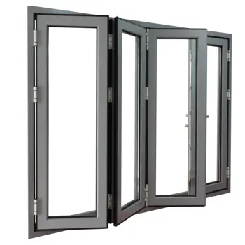 AS2047 Certified Modern Balcony Accordion Bifold Door Exterior Aluminum Alloy Glass Folding Patio Doors for Entry/Villa