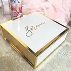 Gold Packaging Box With Lid Rose Gold Custom Printed Logo Luxury Bridesmaid Cardboard Paper Packaging Gift Box With Lid