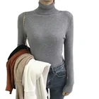 Sweaters Warm FYB Custom Turtleneck High Neck Soft Warm Girl Knitted Cotton Pullover Sweater