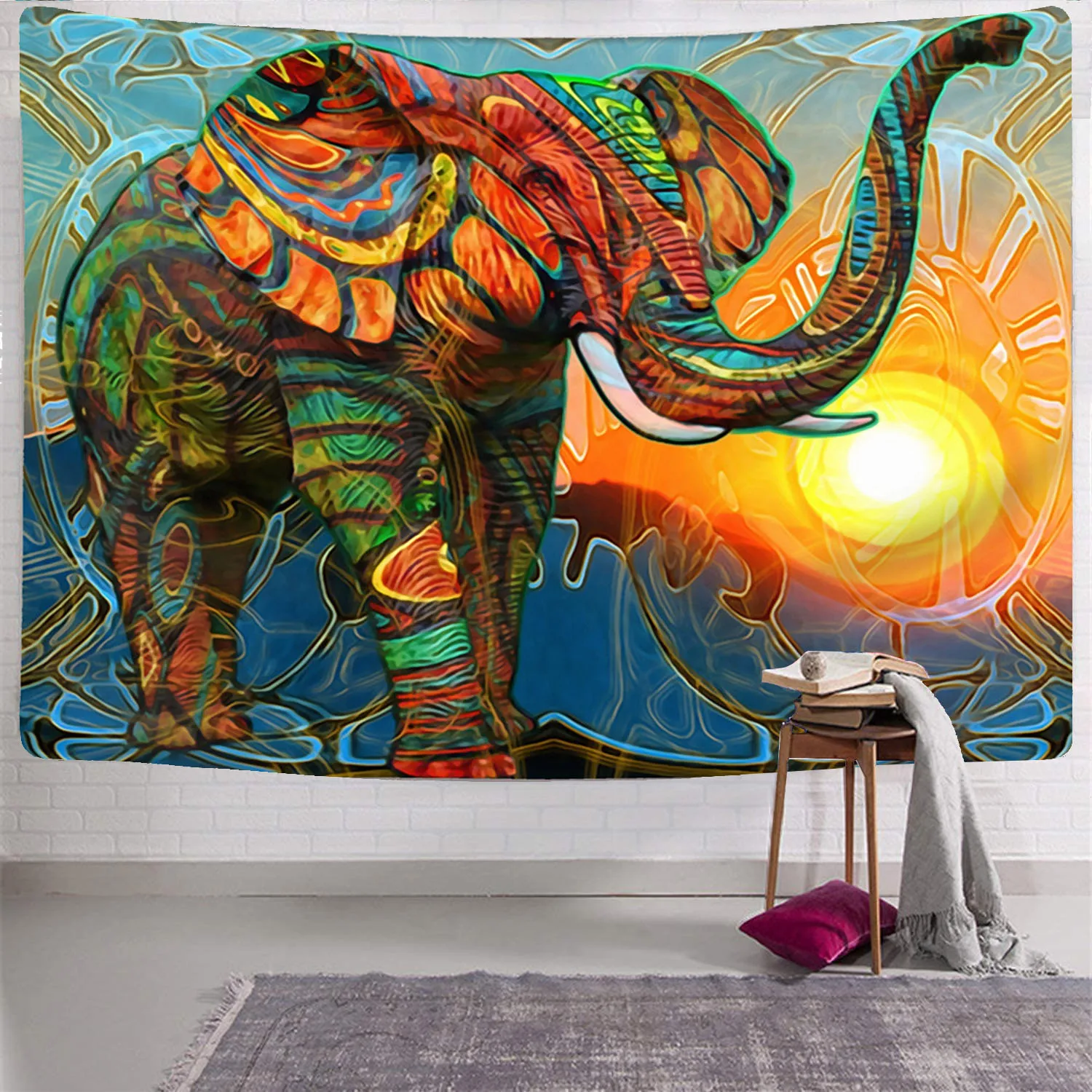 Ethnic Elephant Tapestry Wall Hanging Hippie Wallpaper Bohemian Curtain  Psychedelic Indian Style Blanket - Buy Elephant Tapestry,Ethnic Elephant  Tapestry,Indian Style Blanket Product on 