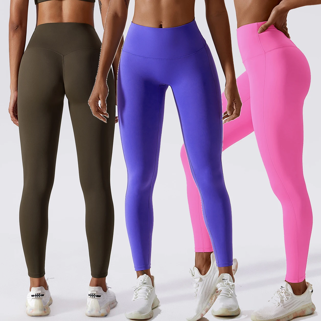 YIYI 13 Candy Colors Butt Lift Gym Leggings For Girls High Elastic Athletic Tights Pants Quick Dry Leggings Yoga