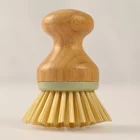 MSN High Quality Durable Natural Bamboo Handle Round Pot Dish Brush Scrub Washing Brush Kitchen Bathroom Cleaning